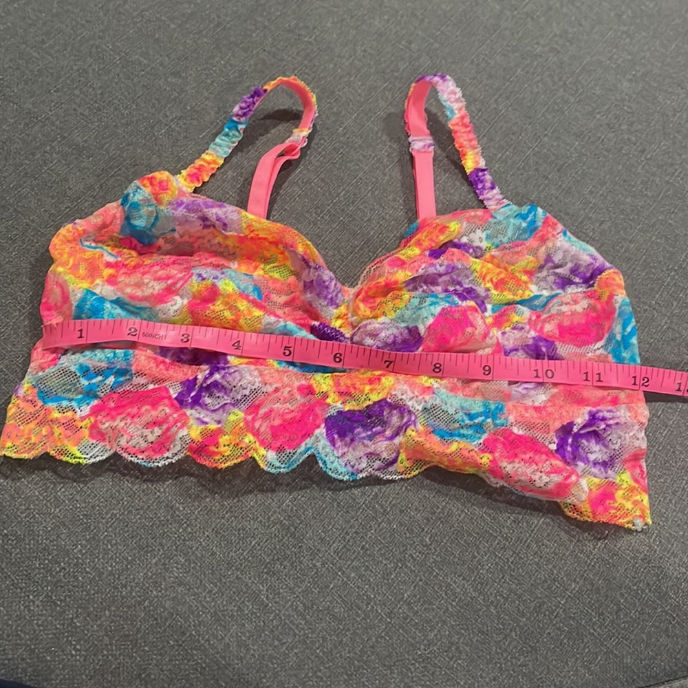 Pink Victoria Secret Lace Multicolored Pink Bralette M - Picture 8 of 9